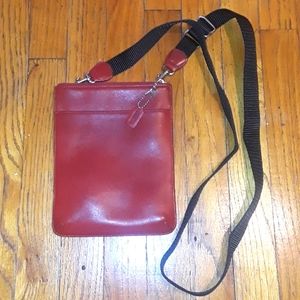 Coach Red Leather Crossbody Bag 8x6.5